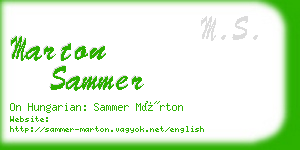 marton sammer business card